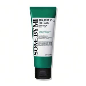 SOME BY MI AHA BHA PHA 30 Days Miracle Acne Clear Foam – 3.38oz, 100ml – Korean Acne Face Wash for Smooth & Clear Skin – Salicylic Acid Cleanser for Exfoliation & Sebum Control – Korean Skin Care